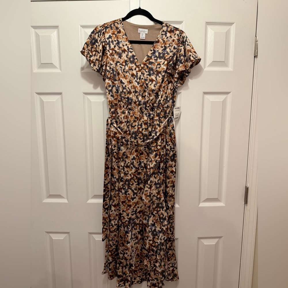 Nicole Miller Floral V-Neck Maxi Dress